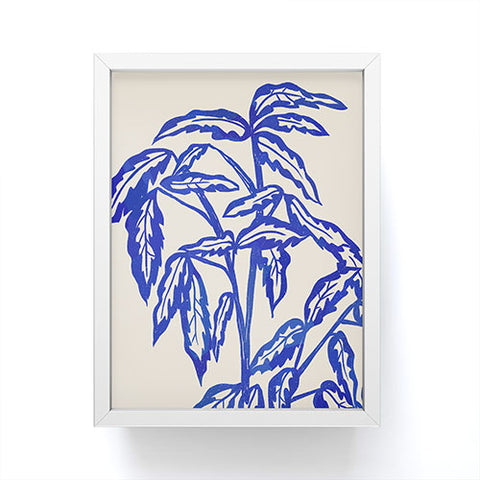 Superblooming Minimal Blue Plant Framed Mini Art Print