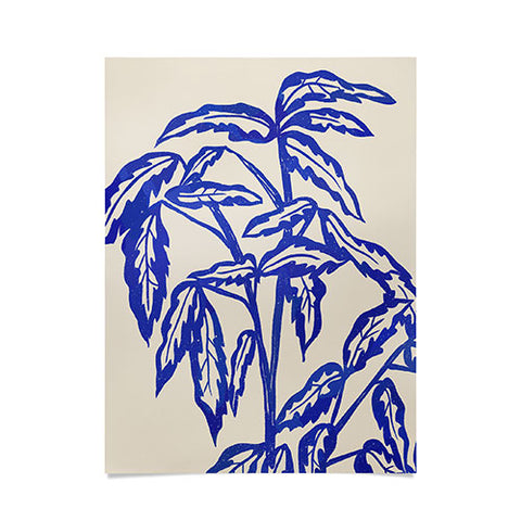 Superblooming Minimal Blue Plant Poster