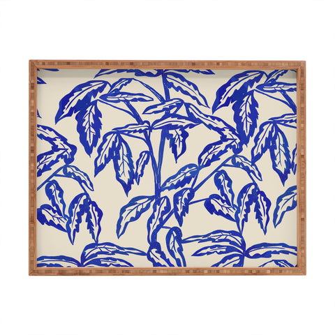 Superblooming Minimal Blue Plant Rectangular Tray