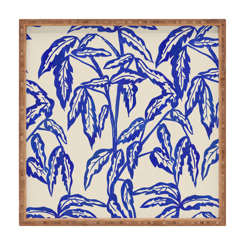 Superblooming Minimal Blue Plant Square Tray