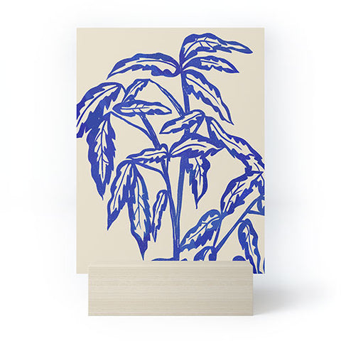 Superblooming Minimal Blue Plant Mini Art Print