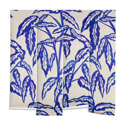 Superblooming Minimal Blue Plant Wall Mural