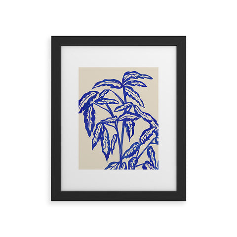 Superblooming Minimal Blue Plant Framed Art Print