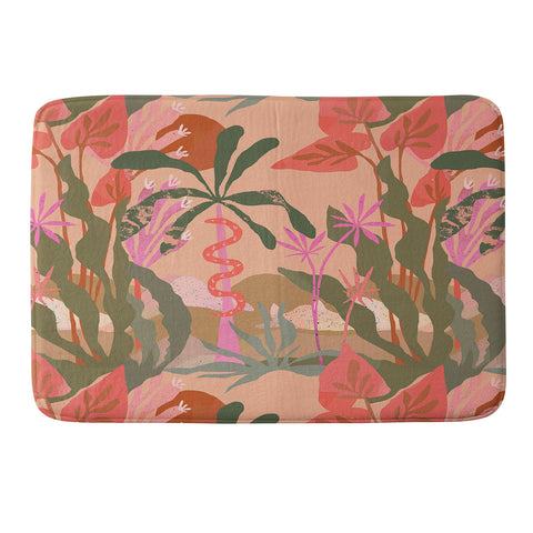 Superblooming Pink Jungle Memory Foam Bath Mat