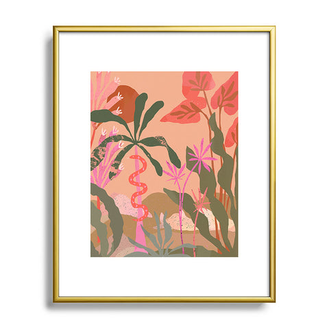 Superblooming Pink Jungle Metal Framed Art Print