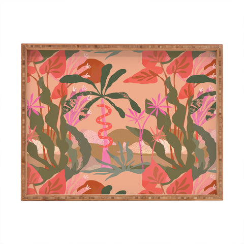 Superblooming Pink Jungle Rectangular Tray