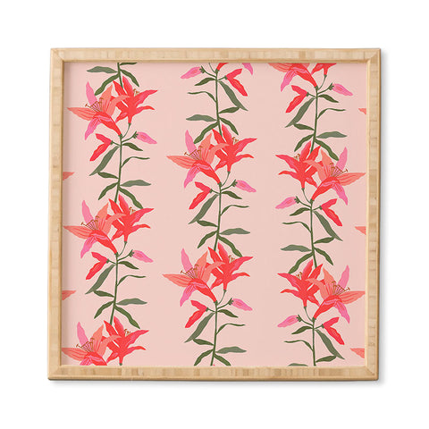 Superblooming Tropical Pink Lilies Framed Wall Art