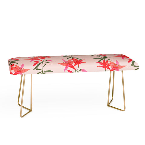 Superblooming Tropical Pink Lilies Bench