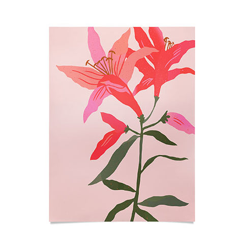 Superblooming Tropical Pink Lilies Poster