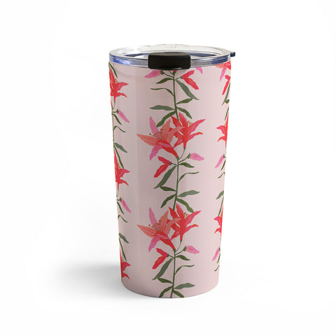 Superblooming Tropical Pink Lilies Travel Mug