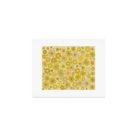 surfy birdy flower power retro flower pattern Art Print