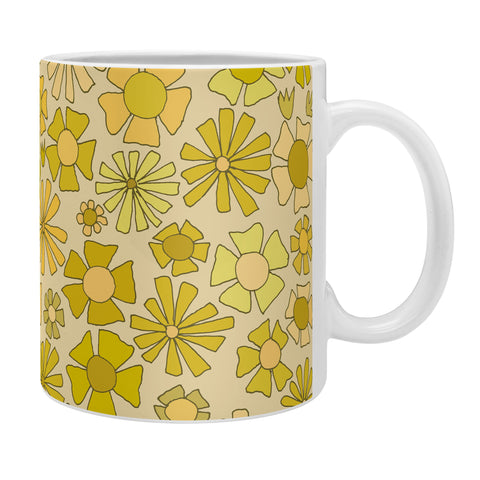 surfy birdy flower power retro flower pattern Coffee Mug