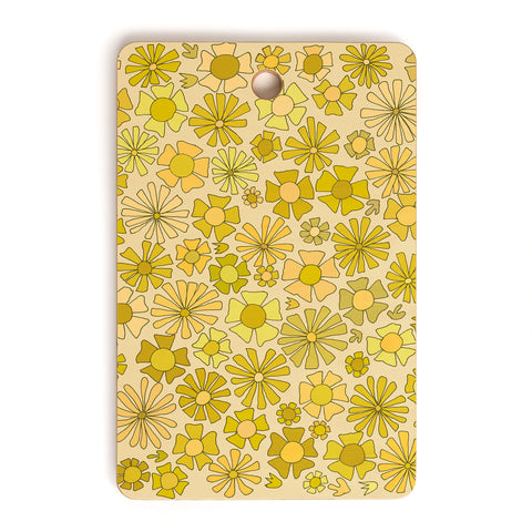 surfy birdy flower power retro flower pattern Cutting Board Rectangle