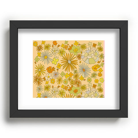 surfy birdy flower power wildflowers brown Recessed Framing Rectangle