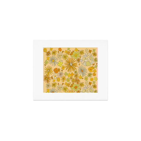 surfy birdy flower power wildflowers brown Art Print