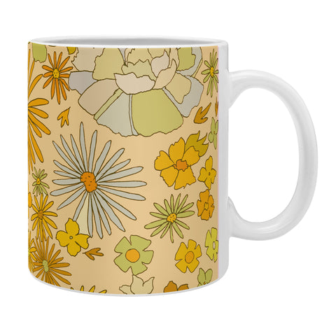 surfy birdy flower power wildflowers brown Coffee Mug