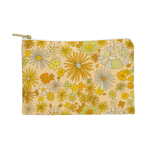 surfy birdy flower power wildflowers brown Pouch