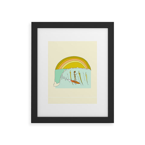 surfy birdy gerry lopez pipeline 70s daydreams Framed Art Print