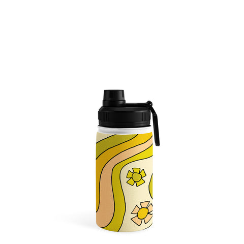 surfy birdy groovy rainbow flower power Water Bottle