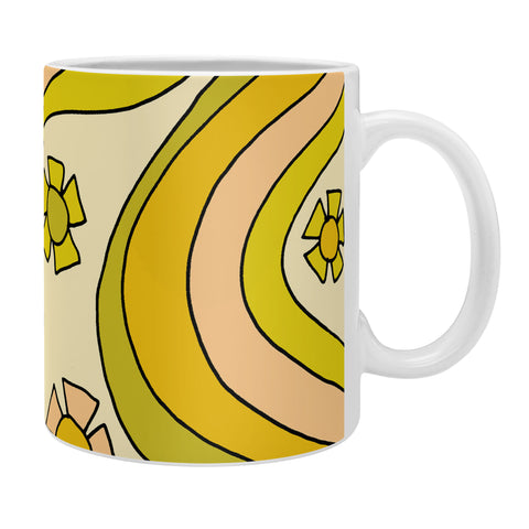 surfy birdy groovy rainbow flower power Coffee Mug