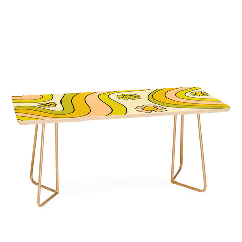 surfy birdy groovy rainbow flower power Coffee Table