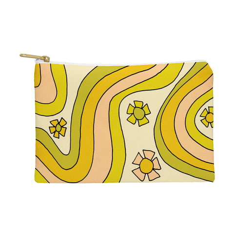 surfy birdy groovy rainbow flower power Pouch