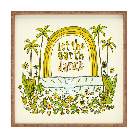surfy birdy let the earth dance Square Tray