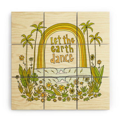 surfy birdy let the earth dance Wood Wall Mural