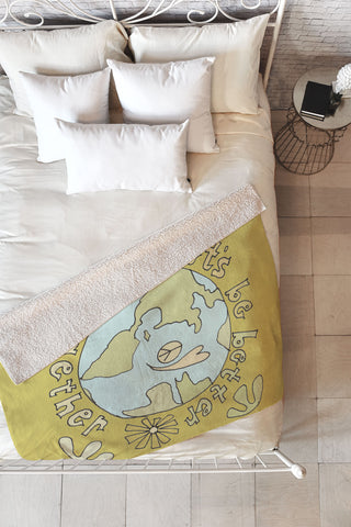 surfy birdy lets be better together Fleece Throw Blanket