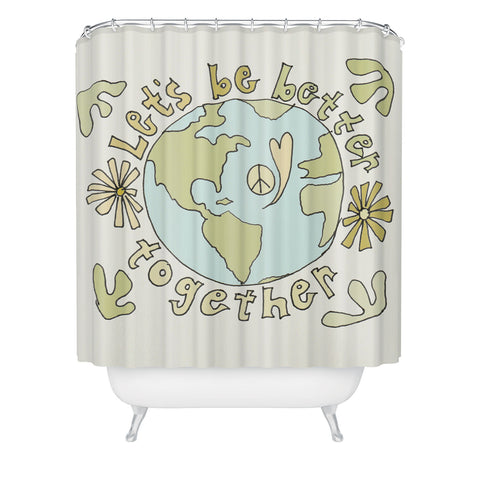 surfy birdy lets be better together Shower Curtain