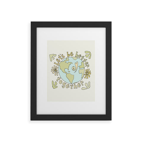 surfy birdy lets be better together Framed Art Print