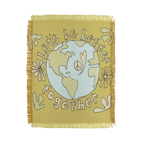 surfy birdy lets be better together Throw Blanket