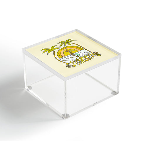 surfy birdy stay golden sun child retro surf Acrylic Box