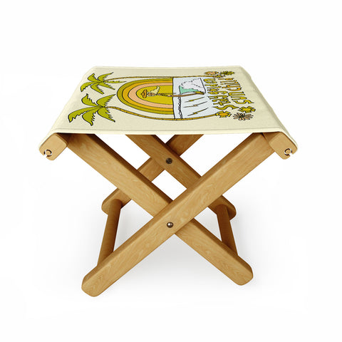 surfy birdy stay golden sun child retro surf Folding Stool