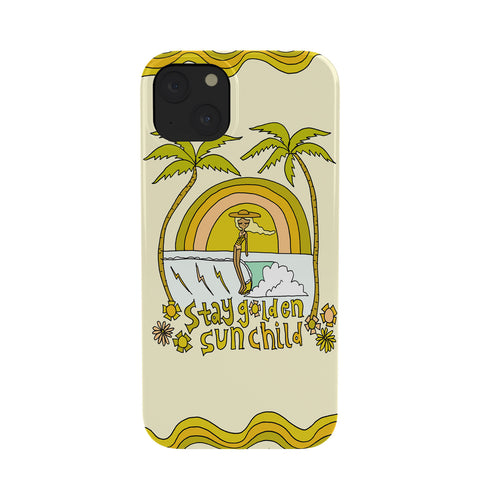 surfy birdy stay golden sun child retro surf Phone Case