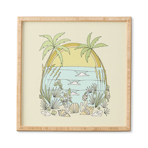 surfy birdy tropical vibes fl sunshine Framed Wall Art