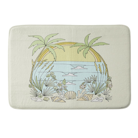 surfy birdy tropical vibes fl sunshine Memory Foam Bath Mat