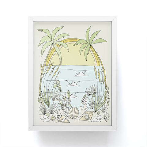 surfy birdy tropical vibes fl sunshine Framed Mini Art Print