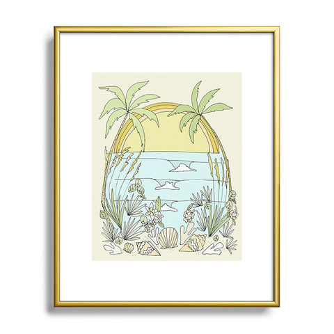 surfy birdy tropical vibes fl sunshine Metal Framed Art Print