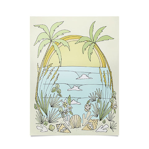 surfy birdy tropical vibes fl sunshine Poster
