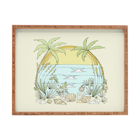 surfy birdy tropical vibes fl sunshine Rectangular Tray