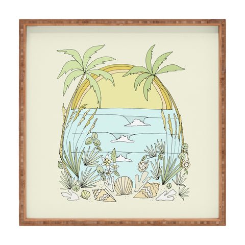 surfy birdy tropical vibes fl sunshine Square Tray