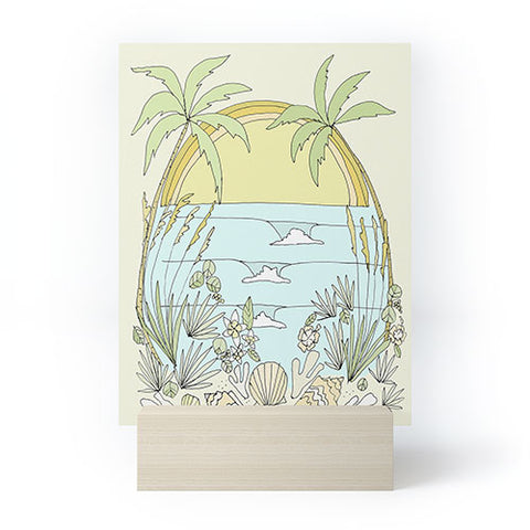 surfy birdy tropical vibes fl sunshine Mini Art Print