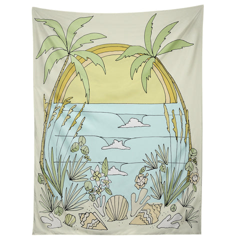 surfy birdy tropical vibes fl sunshine Tapestry