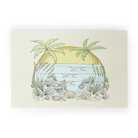 surfy birdy tropical vibes fl sunshine Welcome Mat