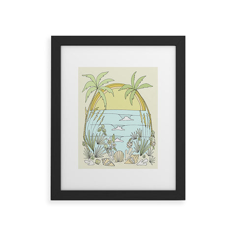 surfy birdy tropical vibes fl sunshine Framed Art Print