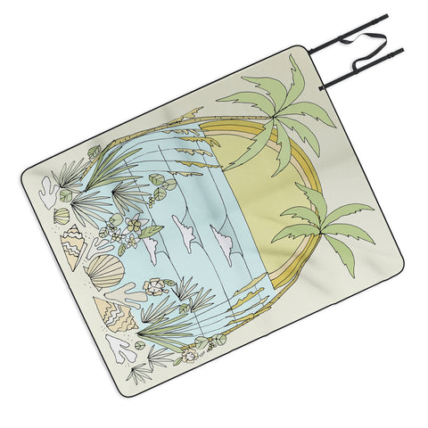 surfy birdy tropical vibes fl sunshine Picnic Blanket