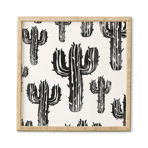 Susanne Kasielke Cactus Party Desert Matcha Black and White Framed Wall Art