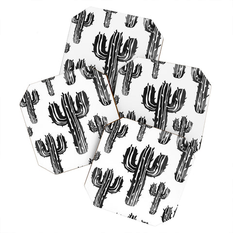 Susanne Kasielke Cactus Party Desert Matcha Black and White Coaster Set