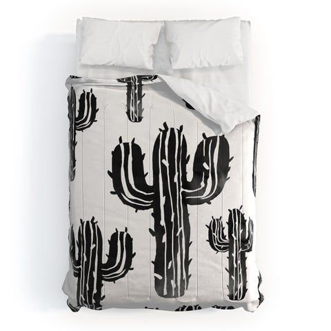 Susanne Kasielke Cactus Party Desert Matcha Black and White Comforter